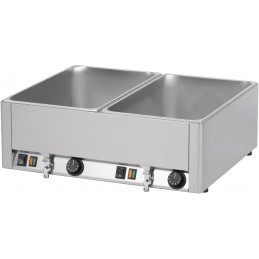 Double bain marie GN 1/1 avec robinet de vidange