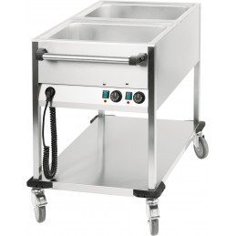 Chariot bain marie à eau 2 x GN1/1 profond