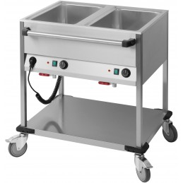 Chariot bain marie à eau 2 x GN1/1- large