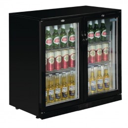 Arrière bar 2 portes pivotantes noir 208 l