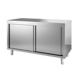 Placard inox 2 portes coulissantes central 1200 x 600 mm