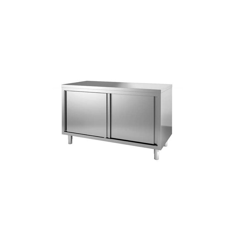 Placard inox 2 portes coulissantes central 1600 x 600 mm
