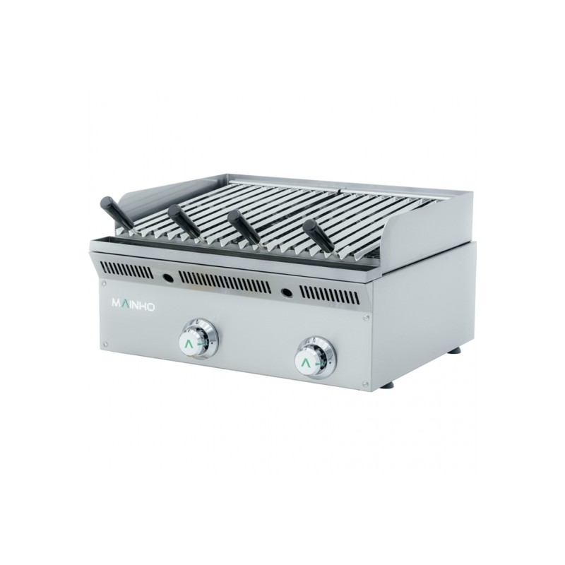 Barbecue grill pierres de lave à gaz 600 mm avec grilles acier inoxydable