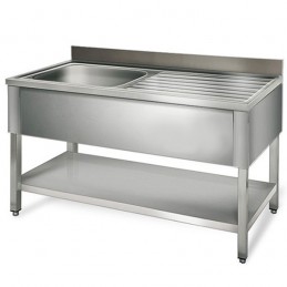 plonge inox 1 bac égouttoir gauche 1200 x 600 éco