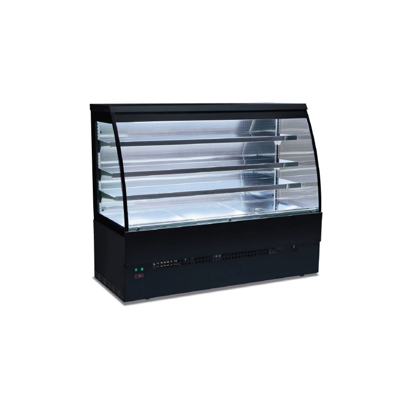 Vitrine murale libre service largeur 1200 mm laquée noir