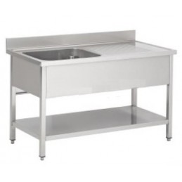 plonge inox 1 bac égouttoir à droite 1200 x 600 éco