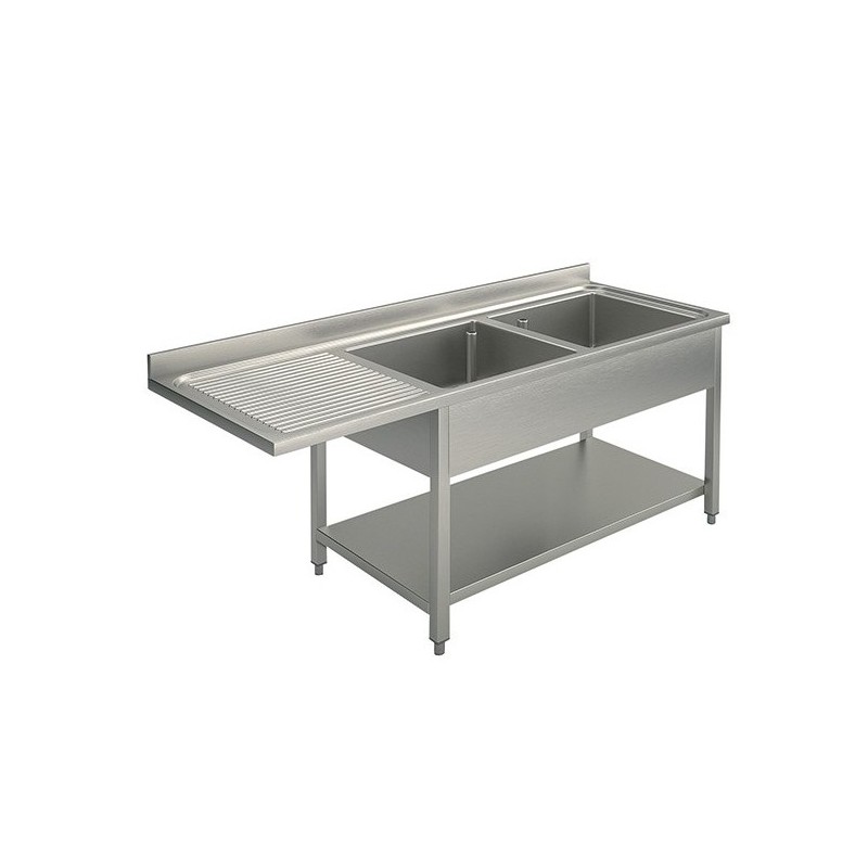 plonge 2 bacs 1 égouttoir avec passage lave vaisselle 1600 x 600 plonge 2 bacs 1 égouttoir avec passage lave vaisselle 1600 x 600