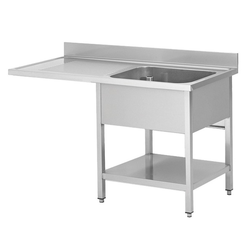 Plonge 1 bac égouttoir gauche avec passage lave vaisselle 1400 X 700 Plonge 1 bac égouttoir gauche avec passage lave vaisselle 1400 X 700
