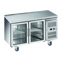 Desserte réfrigérée positive profondeur 600 en inox 2 ou 3 portes sur roulettes pour stockage au froids des marchandises